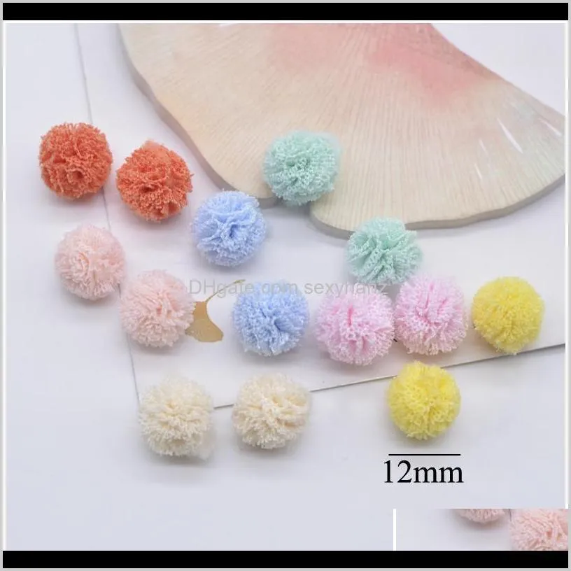 Notions Tools Apparel 100Pcslot 15MM Elastic Mesh Chiffon Flower Ball For Sewing On Scarf Shoes Hats Fur Diy Headwear Hair