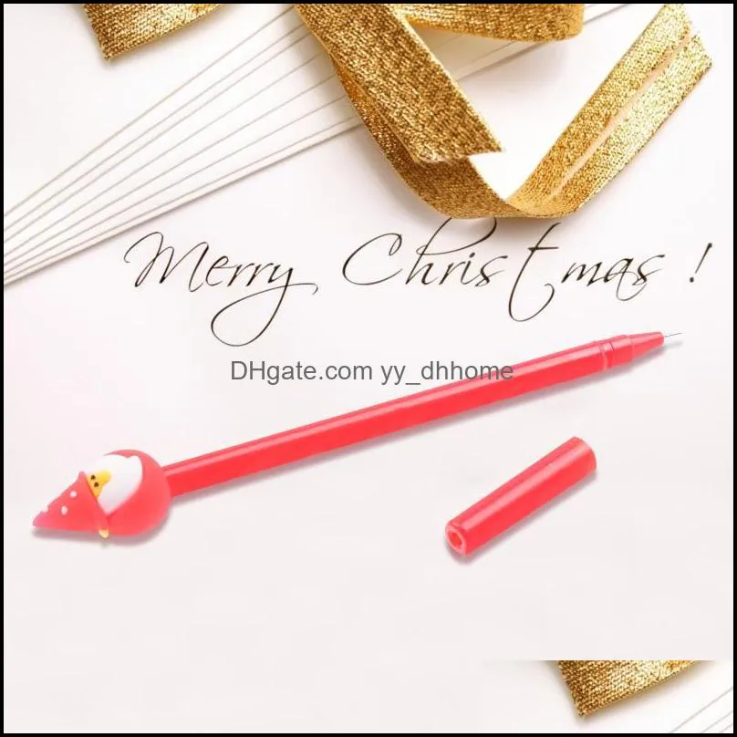 Gel Pens 16Pieces Christmas Pens, 4 Different Design Ballpoint Cute Cart Black Pen For Stationary