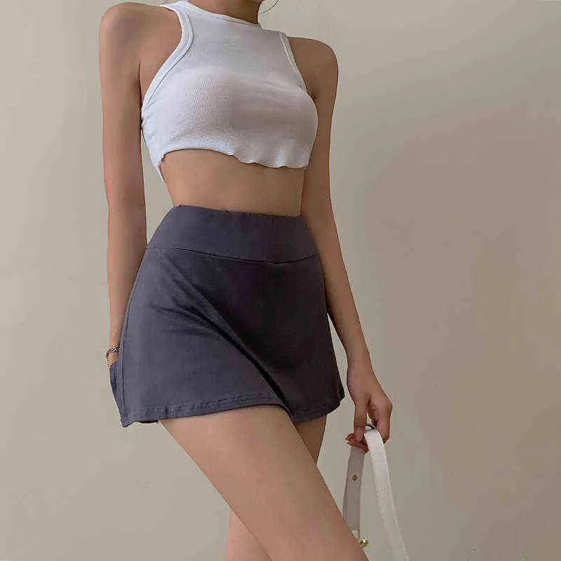 Pastel Goth High Waist Micro Skirt E-girl Aesthetics Patchwork A-line Black Skorts Cute Streetwear Short Bottoms Y220311
