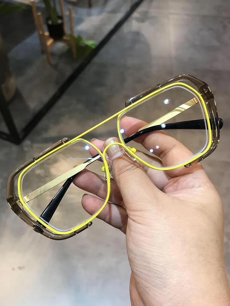 Modne okulary przeciwsłoneczne ramy Jiandan 2021 Squre Frame Student Gema okulary dla mężczyzn lub kobiet krótkowzroczność przeciw niebiesko -lekkie obiektyw