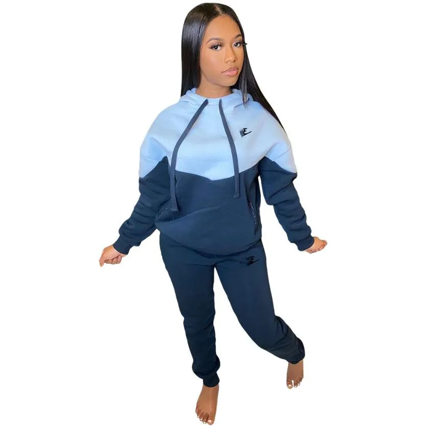 New Plus Size Two Piece woman Tracksuits Set Top and Pants Women Clothes  Casual 2pcs Outfit Sports Suit jogging suits Sweatsuits J307l