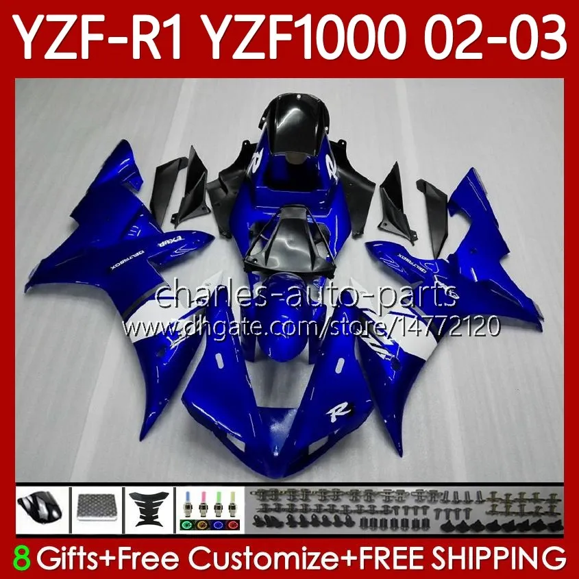 ヤマハYZF-R1 YZF-1000 YZF R 1 1000 CC 00-03 BODYWORK 90NO.0 YZF R1 1000CC YZFR1 02 03 00 01 YZF1000 2002 2002 2000 2000 2000 2000 2000 2001 OEM Fairing Kitファクトリーブルー