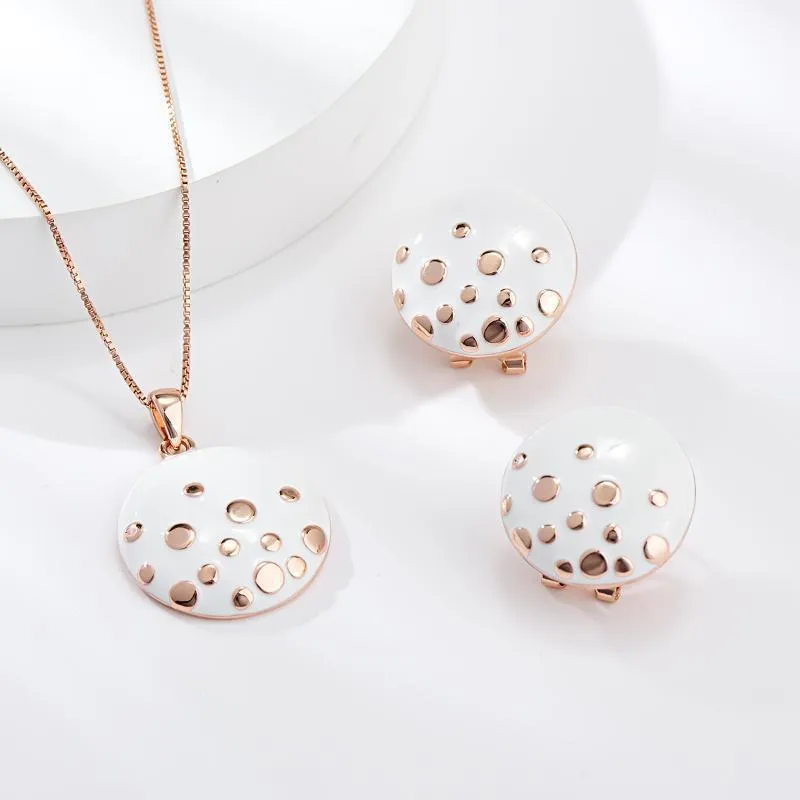 Oorbellen ketting Viennois klassieke stijl multicolor email ronde geometrische en set vrouwen accessoires Koreaanse sieraden geschenken