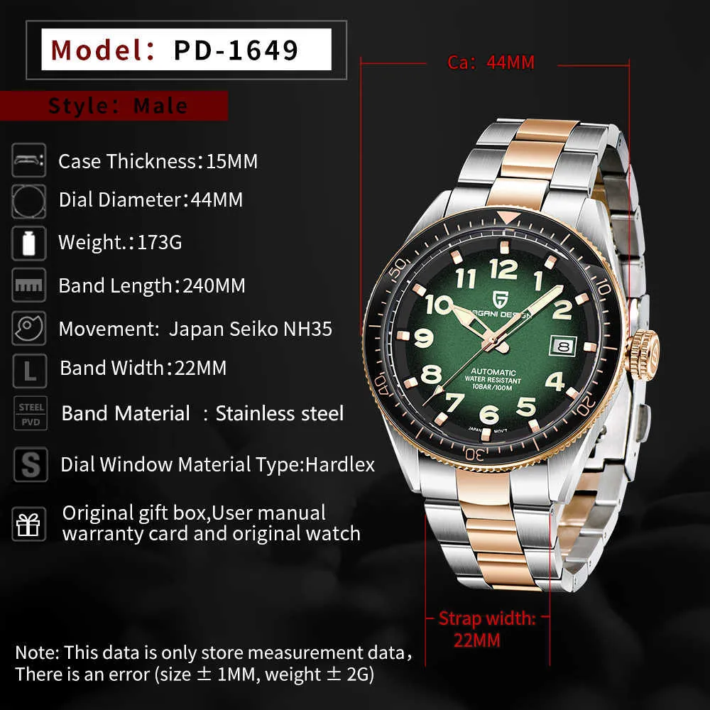PAGANI DESIGN 41MM Top Business Men Automatic Mechanical Watch