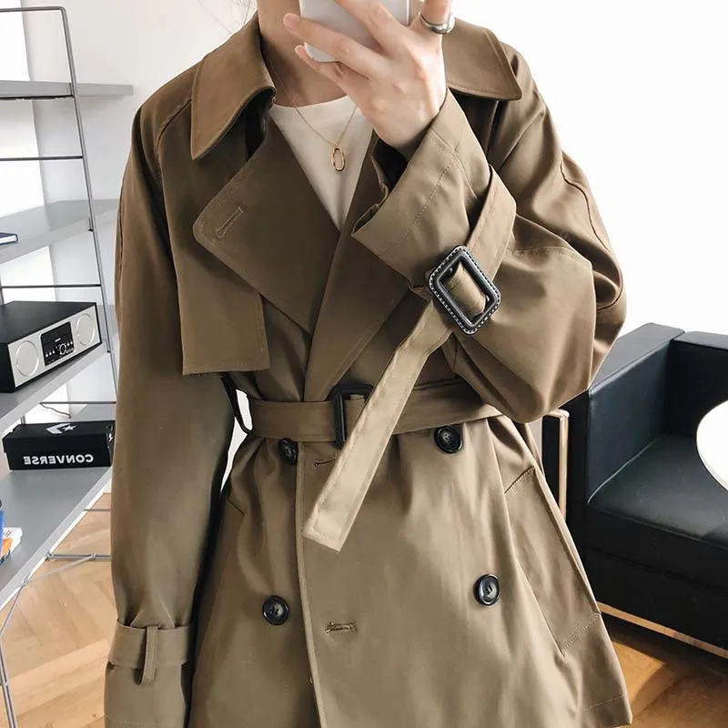 ジャケット・アウター OVER SHORT TRENCH COAT 2 Double Breasted Short Trench Jacket – Tomato Superstar