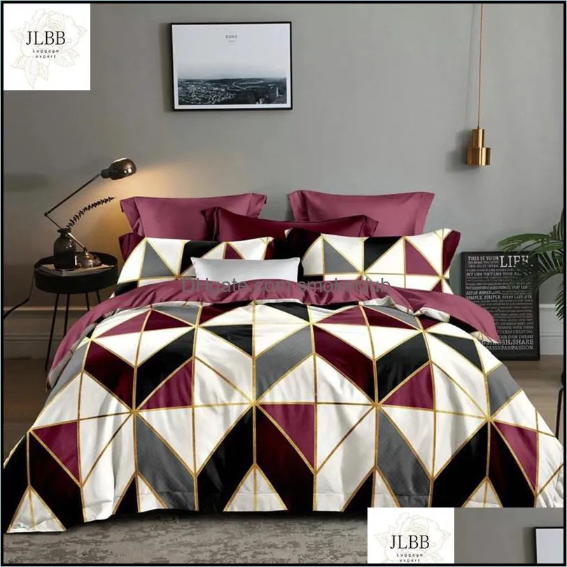 Bettwäsche-Sets Liefert Home Textilien Gartenprodukte Set Geometrie Duvet er Komfort Bett Luxus 01 # Drop Lieferung 2021 WWNCD