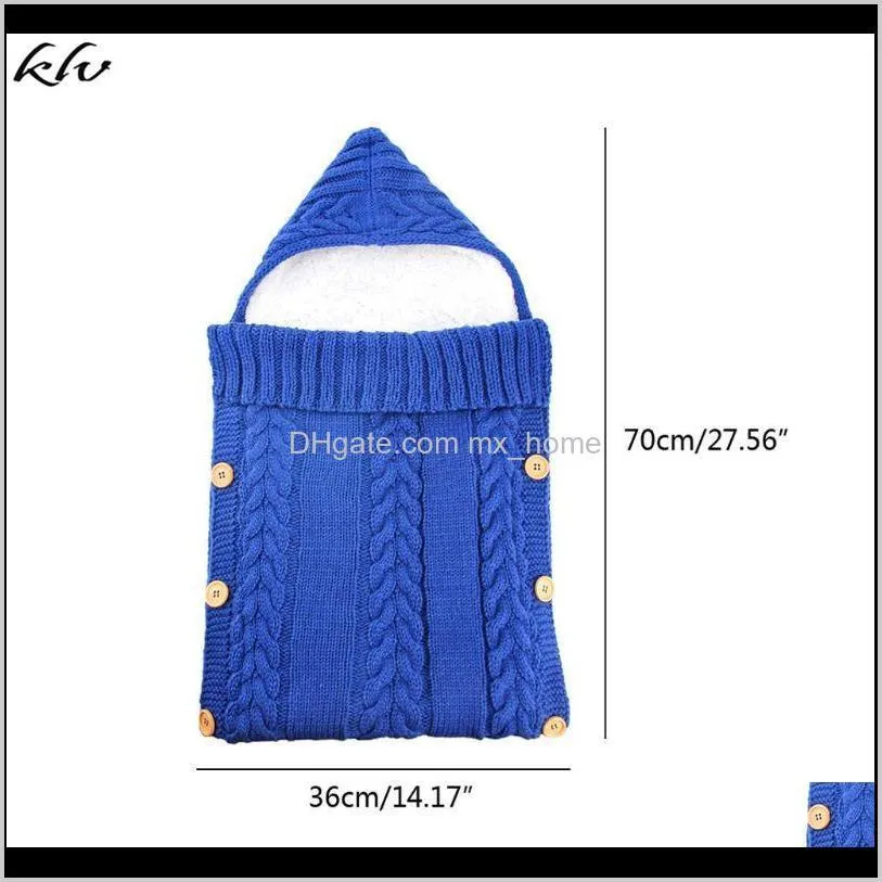 warm baby blanket soft baby sleeping bag footmuff knitting fleece lining newborn swadding wrap stroller accessories sleepsacks 201105