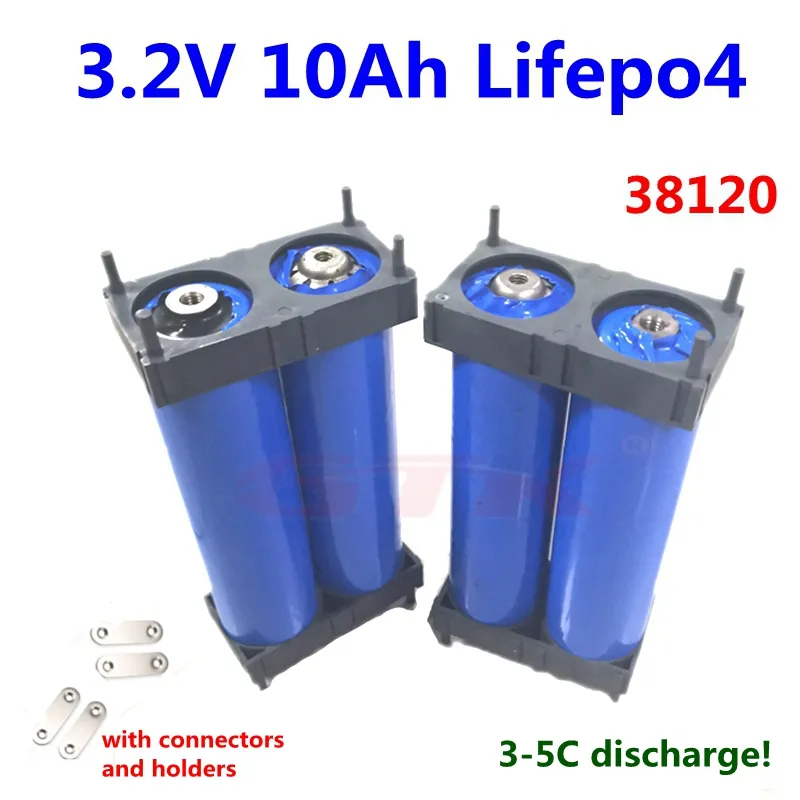 GTK 38120 LIFEPO4 3.2V 10AH ENERGY STAGREDBATTERIEM 30A UTSLOTION FÖR DIY 12V 24V 36V 10AH Batteripaket + Holder Connector