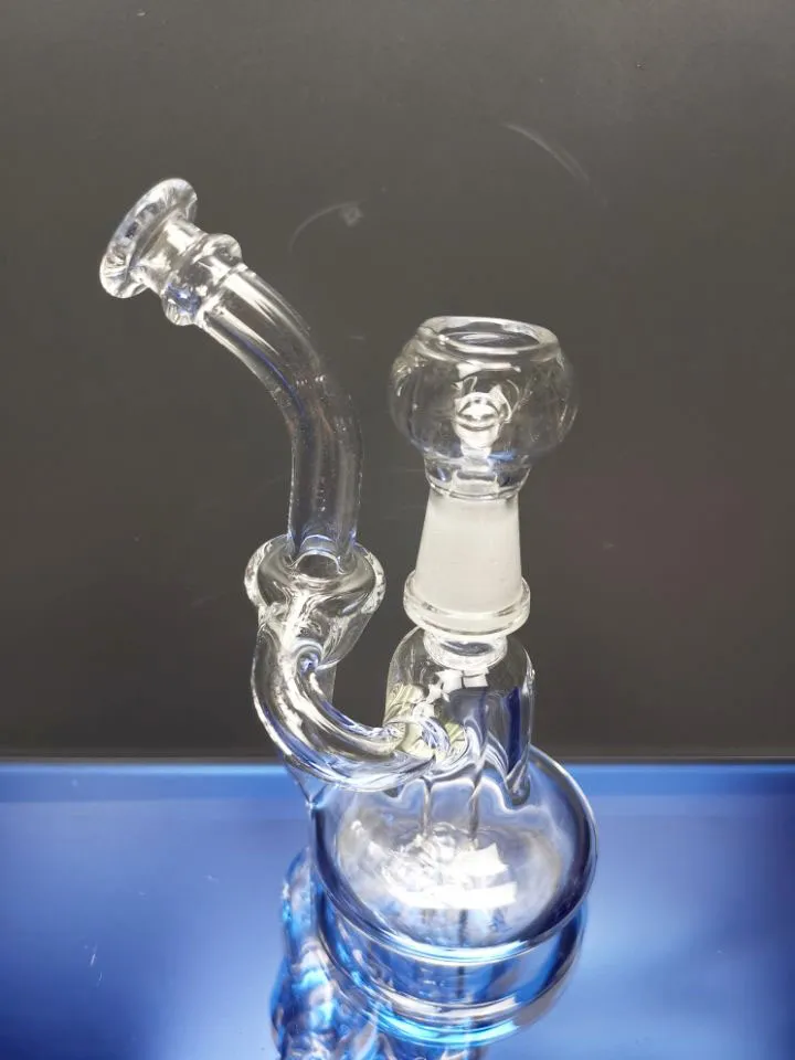 Mini bongs de vidro de 10mm reciclador dab plataformas de petróleo tubo de água Bongo de água comum de 10mm com prego e cúpula zeusart