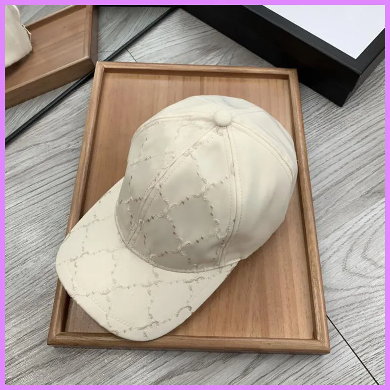Nylon borduurwerk ontwerper baseball cap voor mannen casquette womens ingebouwde hoed wit en zwart mode casual designer zonhoeden caps D221141F