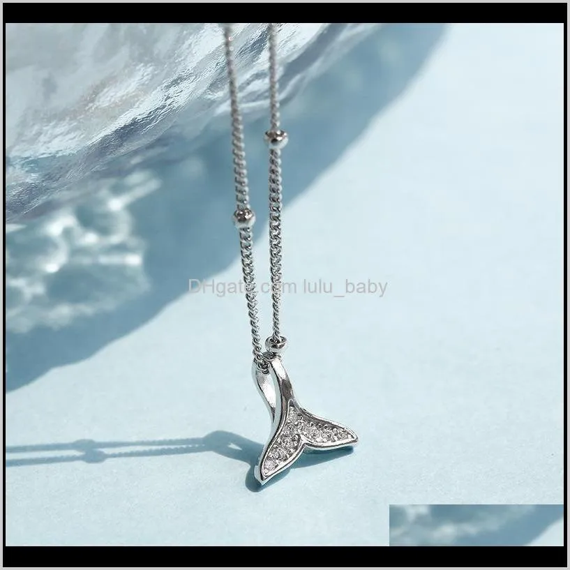 yinchunchun 925 pure silver flash diamond fishtail chain simple,  and sweet ins minority students ankle korean version female