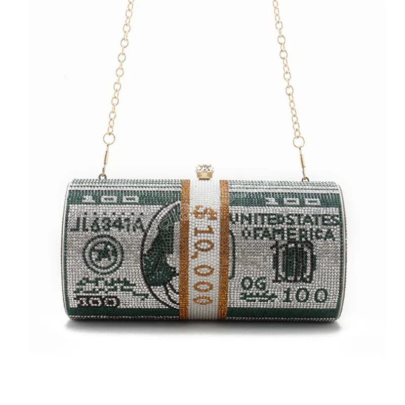 Luxury Rhinestone Money Clutch Money Purse For Women Perfect For
