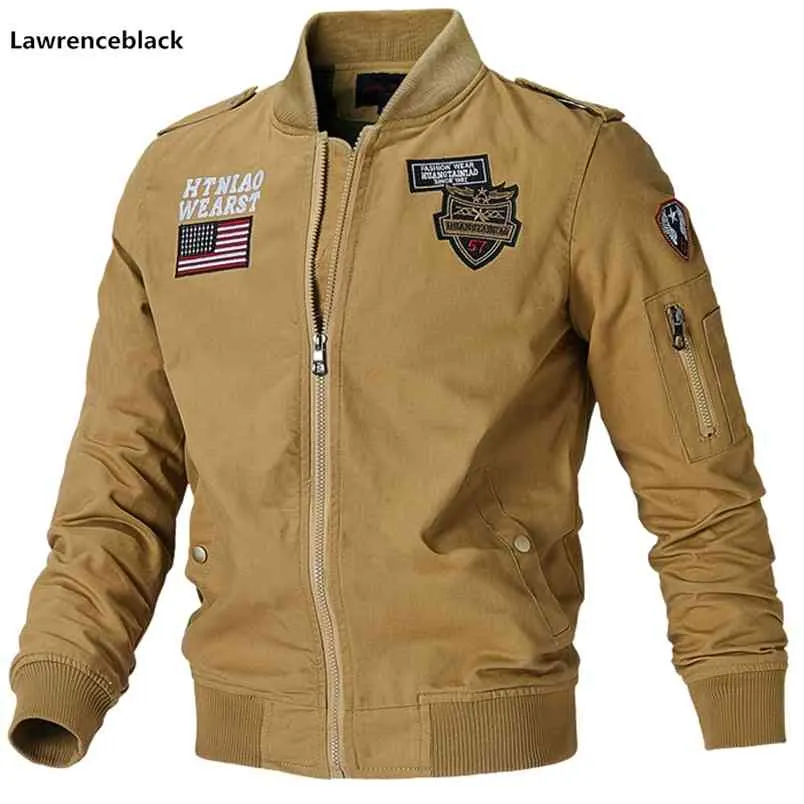 Bingchenxu Mens Bomber Pilot Jacka Vinter Parkas Army Militär Motorcykel Cargo Ytterkläder Air Force Tactical Coats 210811