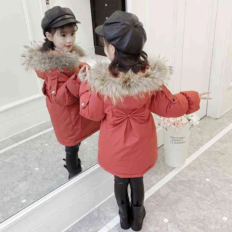Parka Fille Mode Hiver Manteau En Laine Enfant Fille Hiver Chaud Bowknot Chic Et Elegant A La Manteau Chaud Enfant Manches Longues