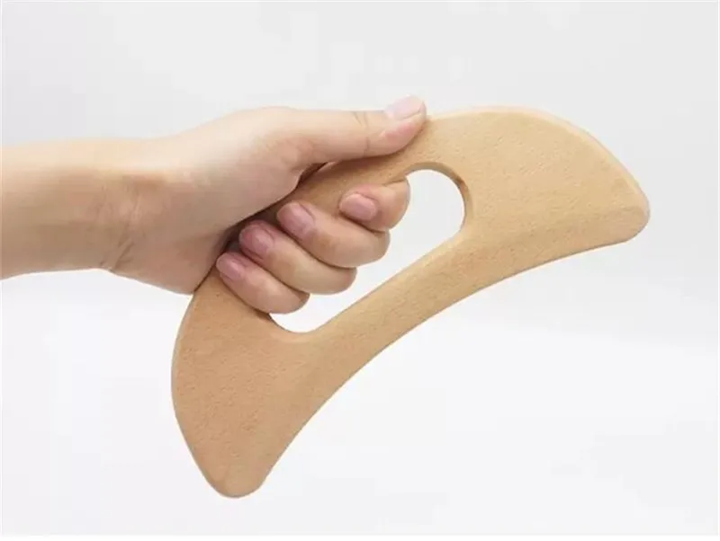 Wooden Lymphatic Drainage Massage Tool Handheld Gua Sha Scraping Paddle Anti Cellulite Muscle Pain Relief dd687