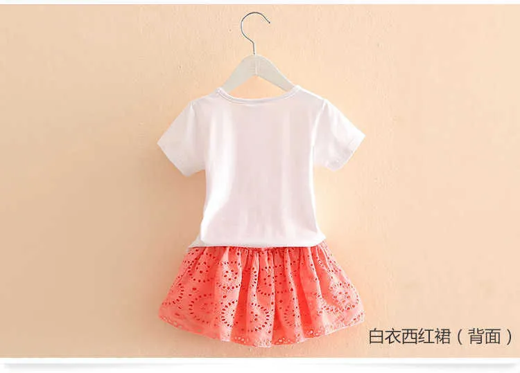  Summer 2-10 Years Kids Girl Birthday Party Elegant Princess Embroidery Floral T Shirt+Hollow Out Skirt 2 Piece Dress Sets (8)