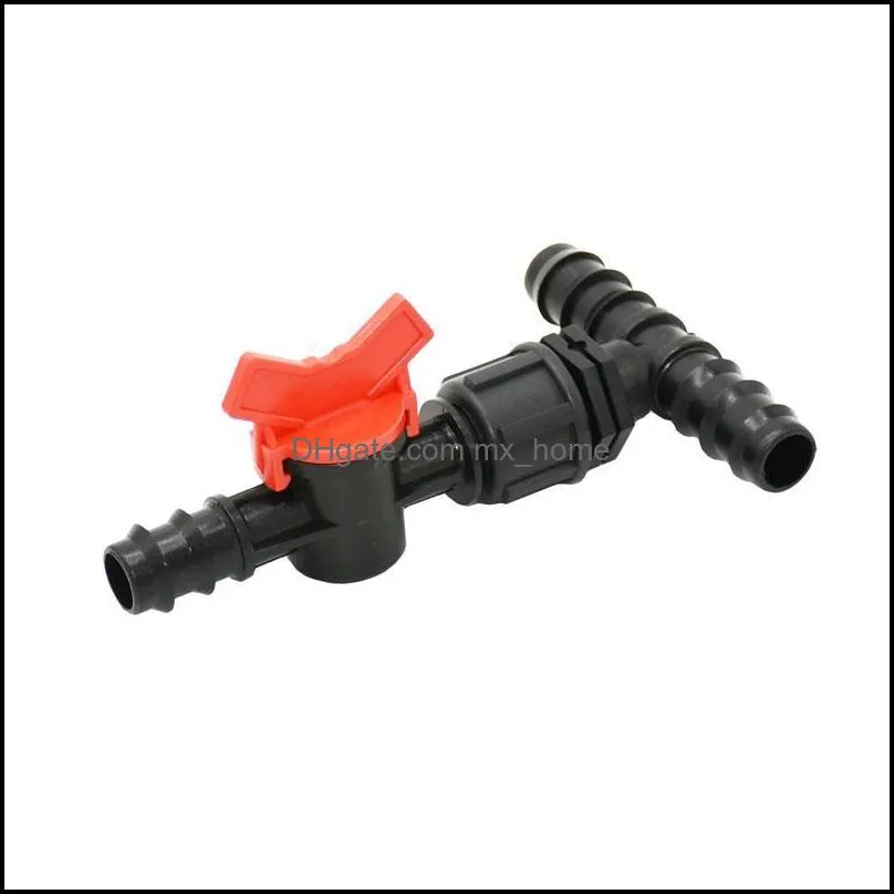 Garden Hose 25mm To 20mm 16mm Tee Barb Water Splitter With Valve Reducing 3 Way Connector 1pcs Watering Equipments