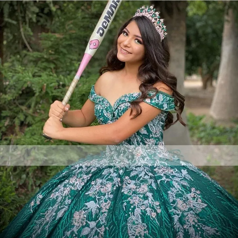 emerald quinceanera dresses