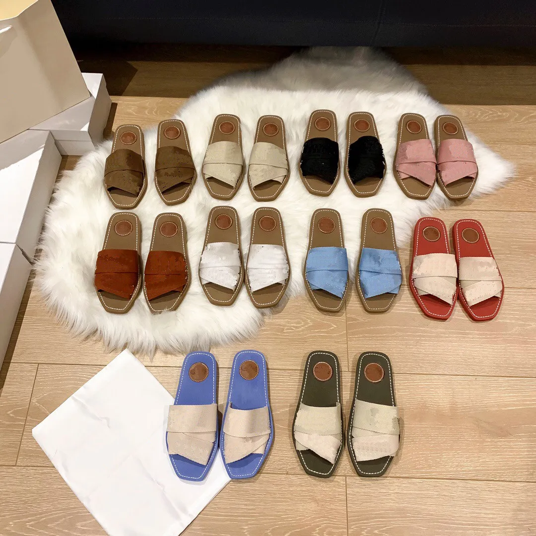 2023 designer Cross Woven Roman Slippers Sandals Shoes Pearl Snake Print Slide Summer Wide Flat Lady Canvas luxurys designers Slipper White Red Blue Pink with box