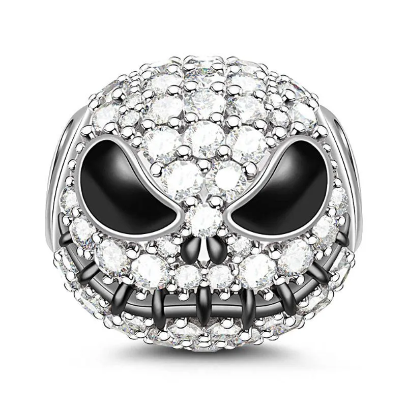 Bracciali di fascino Jack Skull Silver Plated Perline per Halloween con Zircon Bangle Nightmare Prima gioielli di moda di Natale