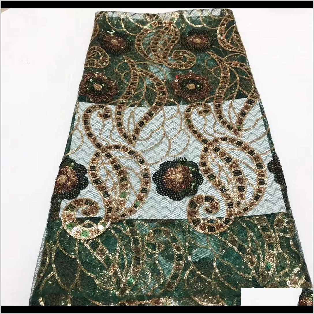 High Quality African Lace Fabric Sequins