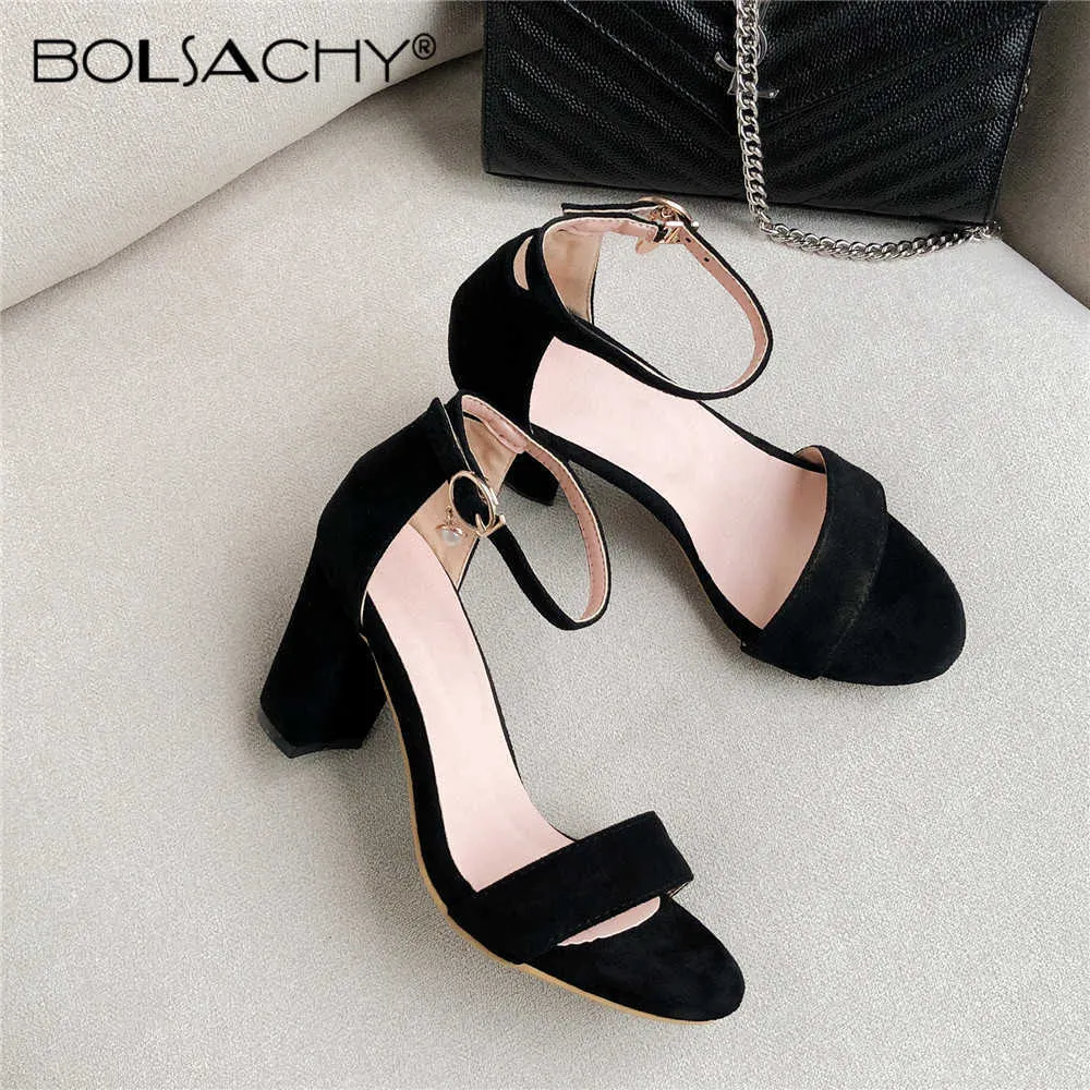 Sexy pompes pour femmes talons hauts bout ouvert troupeau talons épais sandales mariée dames bride cheville chaussures de fête noir abricot rose Y0721