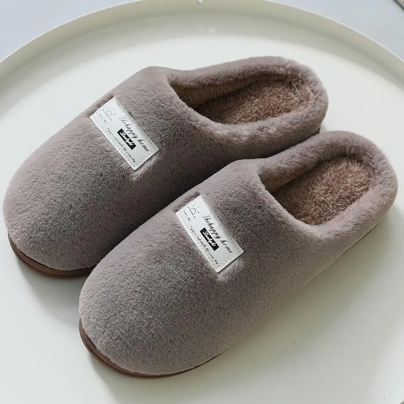 Winter Women House Slippers Plush Non-slip Flats Female Slides Comfortable Home S Indoor Soft