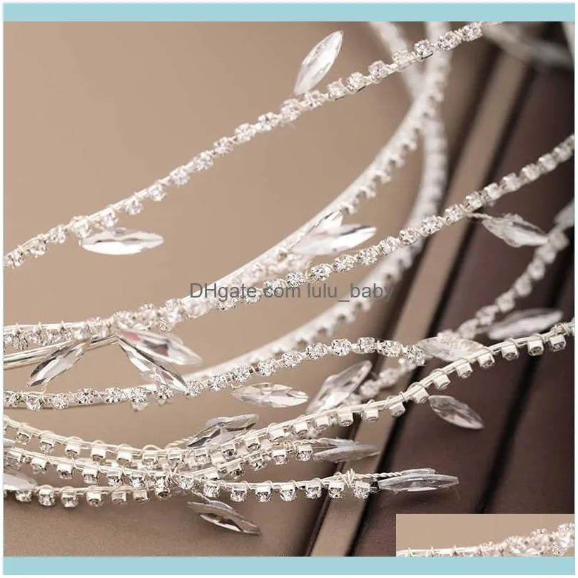 Silver Color Gold Fashion Hair Accessories Crystal Rhinestone Hairbands For Women Bride Tiaras And Crown Headpiece Jewelry