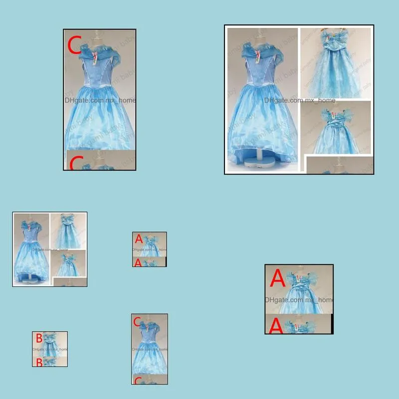 2015 cinderella dress girls cinderella princess cinderella blue dress butterfly lace dress girls long formal dresses party dress