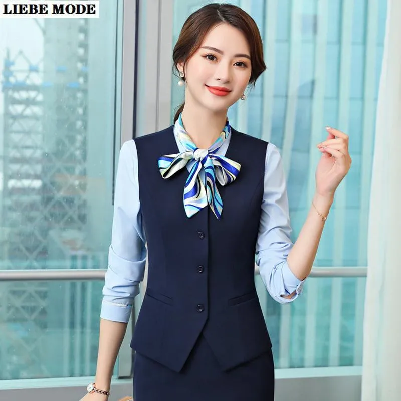 Chalecos de mujer Chaleco de traje con cuello en V Negro Rojo Gris Azul Coreano Chaqueta sin mangas Chaqueta de mujer Chaleco formal Tallas grandes