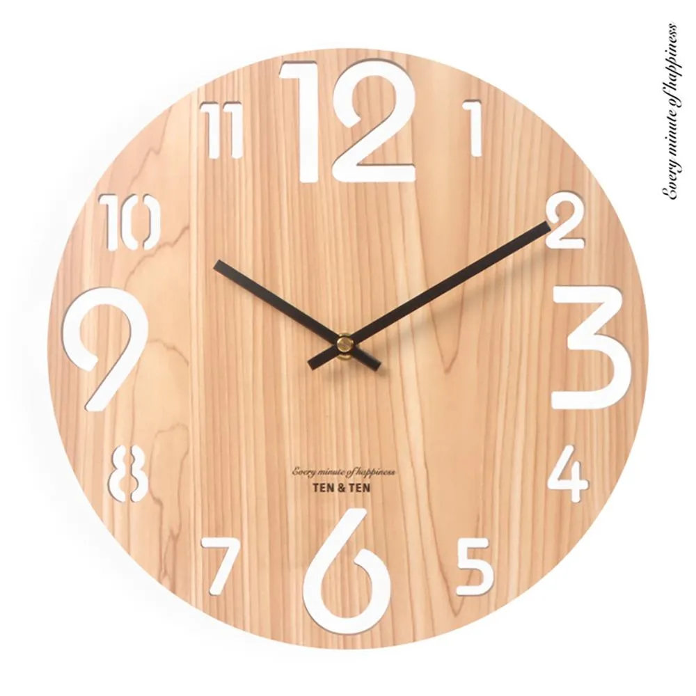 Wall Clocks Wooden 3D Clock Modern Design Nordic Children`s Room Decoration Kitchen Art Hollow Watch Home Decor 12 Inch DHL