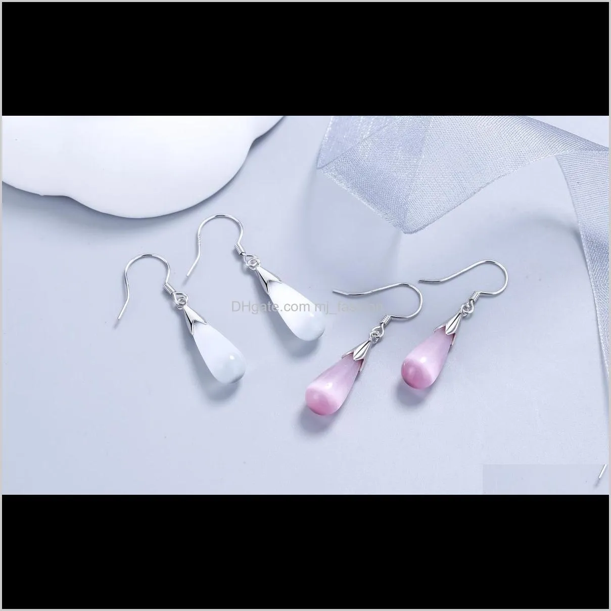 water drop earrings opal earrings 925 sterling silver earring big water drop necklaces wedding jewelry sets for women designer