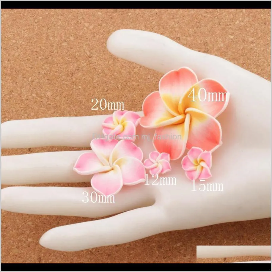 colorful polymer clay plumeria flower beads 15mm 150pcs/lot beads loose beads hot sell jewelry diy l3000