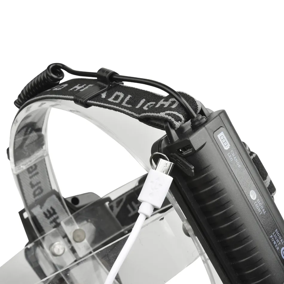 Acheter XM-L T6 et Lampe; Lampe frontale Led COB avec Zoom, batterie 18650, Rechargeable par USB, lampe torche étanche pour la pêche