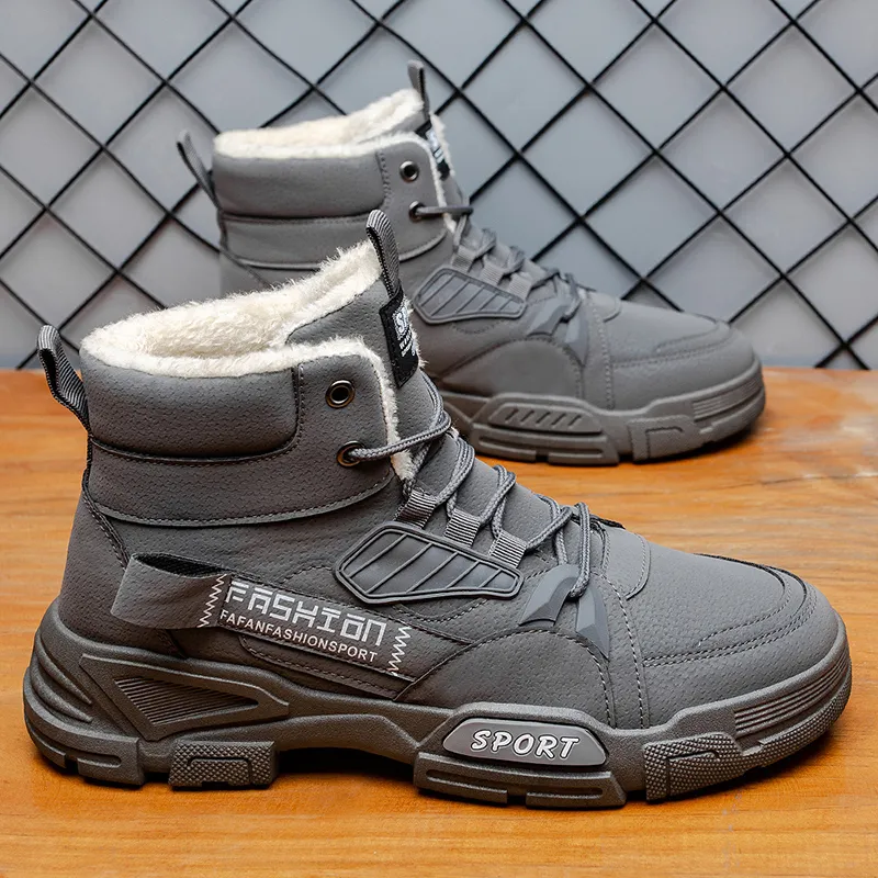 Luxury Designer snow Boots Men hiking boot Shoes Fashion Winter Smooth Leather Ankle martin boot Half Black Bordeaux Platform Outdoor marton Fur