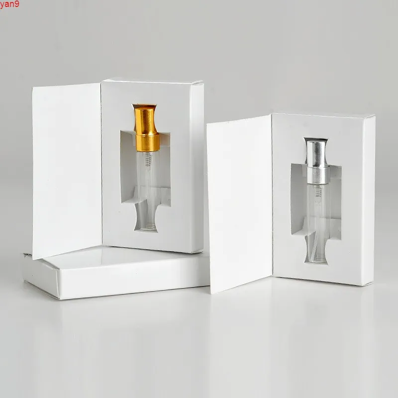 50Pieces/Lot 5ML 사용자 정의 종이 상자 및 유리 향수 병 Atomizer 빈 Parfum 포장 사용자 정의 로고 선물 높은 수량