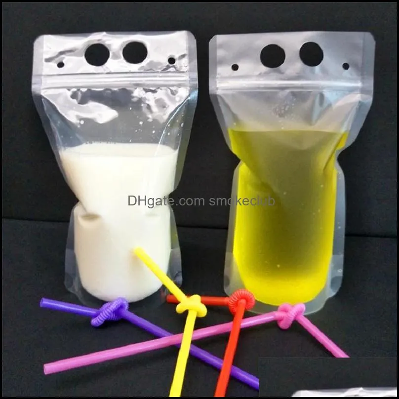 clear drink pouches bags with straws stand up plastic drink pouches smoothie bags reusable drinking bags 750ml