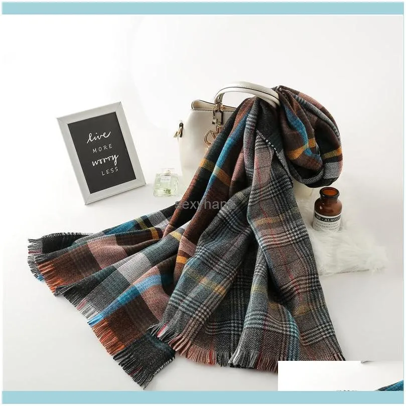 70*200cm New Winter Scarf Korean Double-sided Grid Plaid Scarves In Autumn and Women`s Shawls Keep Warm