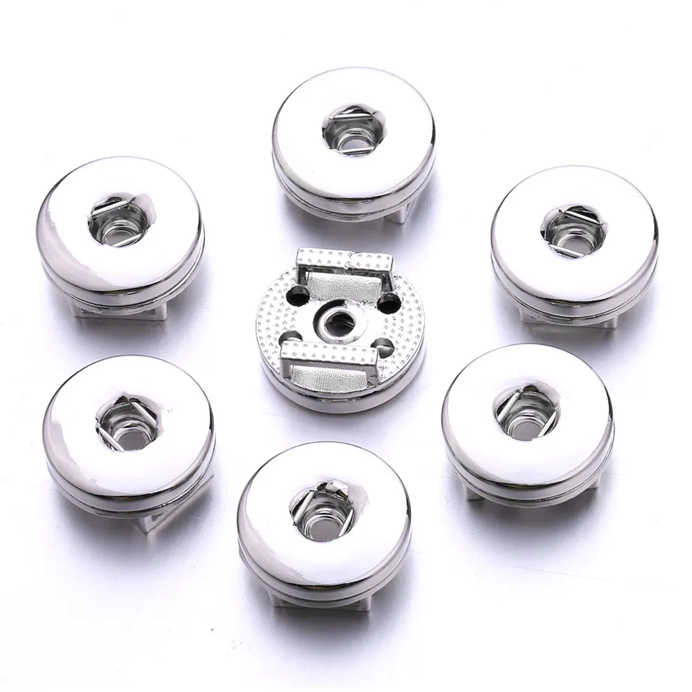 Snap Button Jewelry Silver Color Plating Bridge Slide Charms Fit 18mm Snaps Buttons diy Bracelet for Women Men Noosa