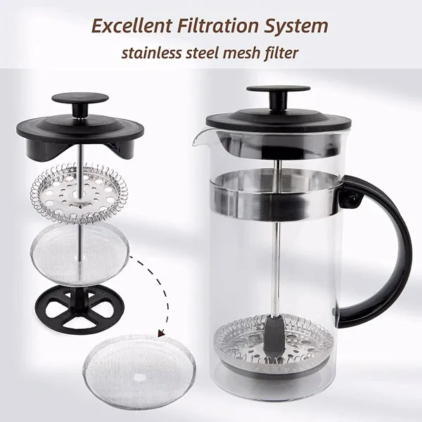  RAINBEAN Mini French Press Coffee Maker 1 Cups, 12oz