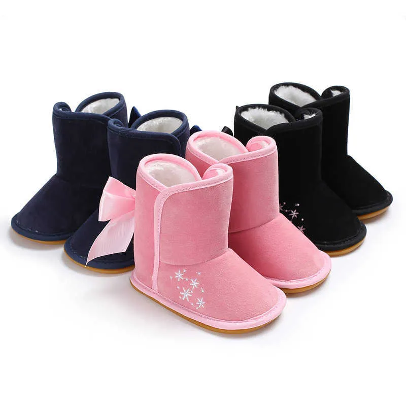 Winter Sweet Newborn Baby Girls Princess Winter Boots First Walkers Soft Soled Infant Toddler Kids Girl Footwear Shoes G1023