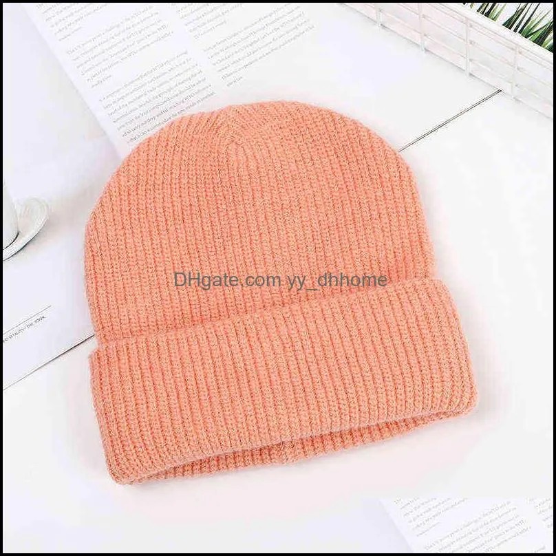 Women Winter Hat Knitted Beanie Hat Cashmere Knitted Hats for Women Cap Winter Autumn Rabbit Fur Ladies Solid Beanies Bonnet 211228