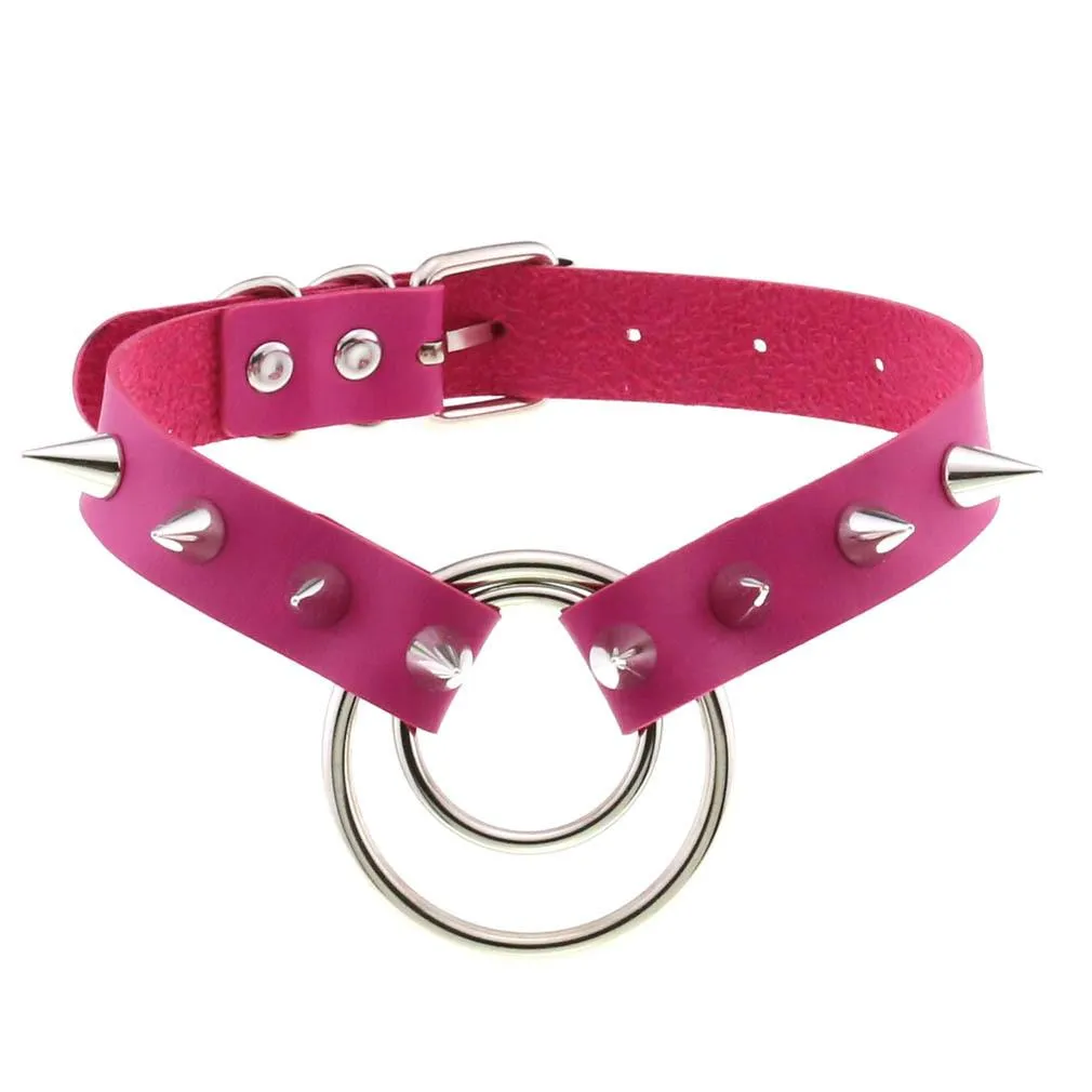 Pink shop spike choker