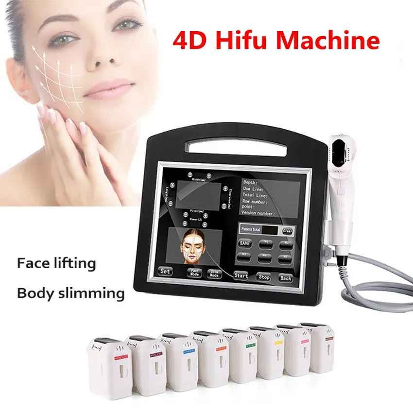 Portable Haute Intensité Ultrasons Focalisés 4D Hifu Machine 12 Lignes 20000 Coups Visage Lifting Peau Serrer Les Fesses Élimination Des Rides Salon De Beauté