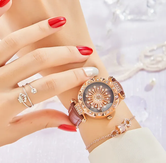 Relógio feminino luxuoso e charmoso de quartzo cwp Diamond Life à prova d'água e à prova de ruptura multifuncional SHIYUNME Brand287i