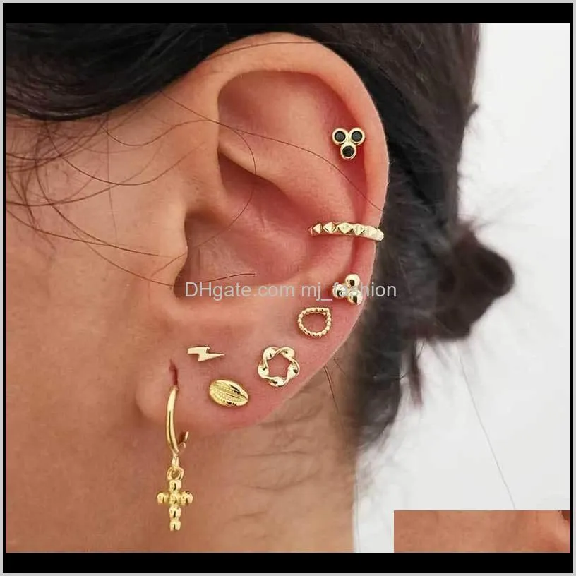 women bee butterfly earring jewelry pattern fashion dangle eardrop snake cross ear studs ear cuff clip earrings suit