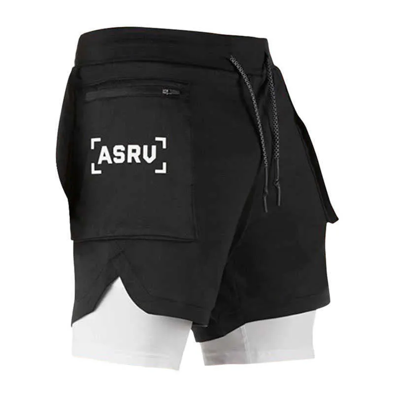 Shorts de course d'été Hommes 2 en 1 Sports Jogging Fitness Entraînement Quick Dry S Gyms Sport Gyms Short Pan 210714