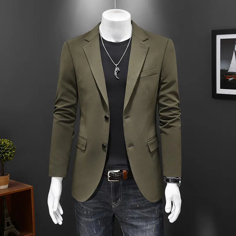 Olive Green Blazer Men 2021 Arrival 5XL Jaqueta Masculina Luxury