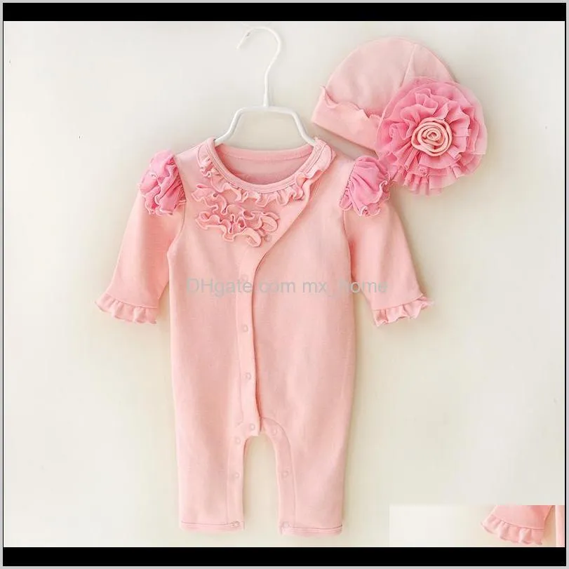 baby girls rompers infant newborn baby girls clothes soft cotton pajamas overalls baby rompers infant clothing rompers & hats 2 pcs