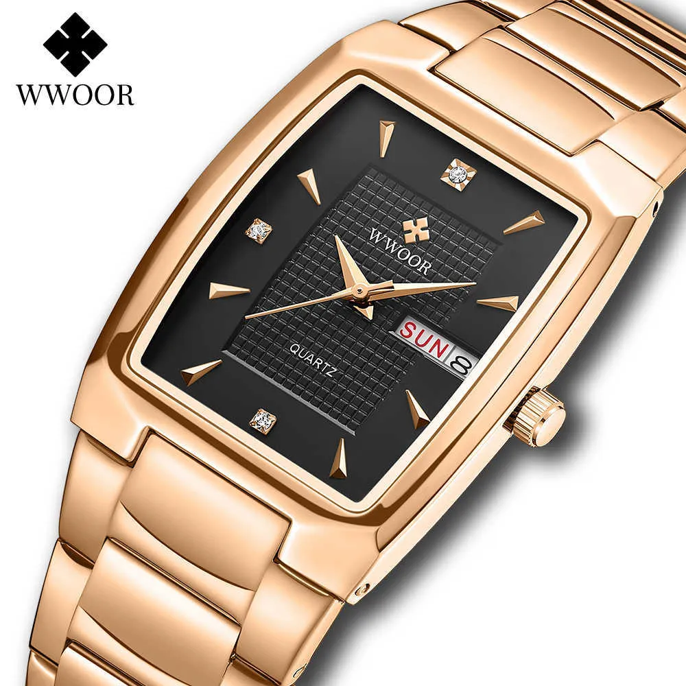 Qualit WWOOR Marque Hommes Montres De Luxe Carr Quartz Horloge